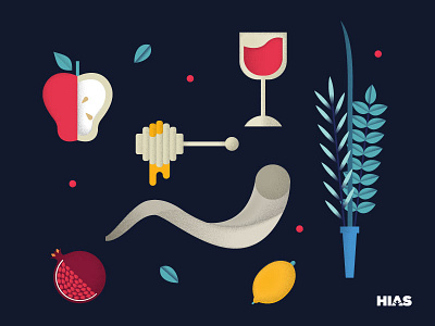 High Holidays fruit high holiday icons illustration