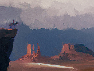 9-27-17 cliff desert digital painting lookout procreate scout