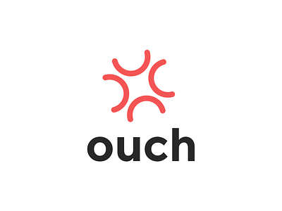 Ouch brand graphic design logo modern stamp sticker