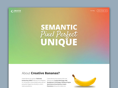 Minimalist Revamp bananas creative gradient portfolio redesign user interface web design