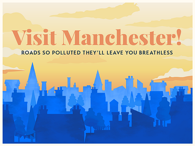 Help Britain Breathe air pollution england poster retro tourism uk