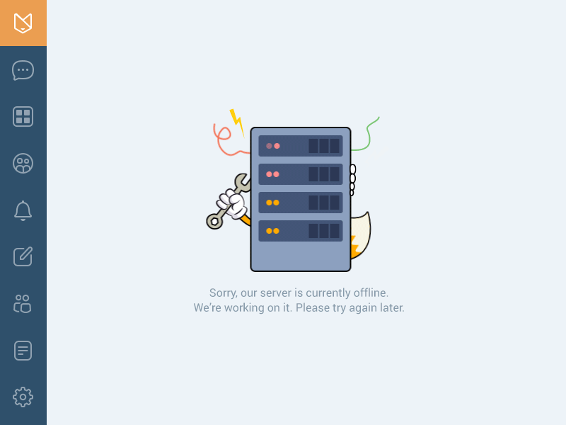 Server Offline Animation animation fox gif illustration motion server server offline symbol try again later waiting