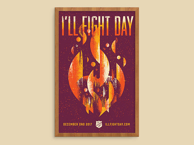 I'll Fight city gold halftone heart poster