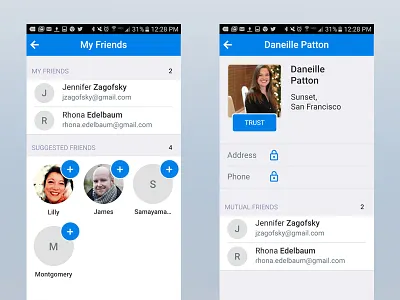 2017 - Design prototype for Android android app framework mobile network parenting prototype social startup transportation trust ui