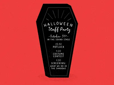 Halloween Staff Party coffin halloween illustration invitation party spooky staff vampire
