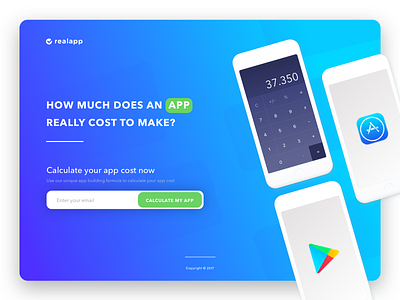 Landing Serie :: App Cost android app calculator campaign email ios iphone landing marketing