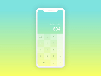 DailyUI #004 - Calculator calculator dailyui design gradient iphone transparent ui x