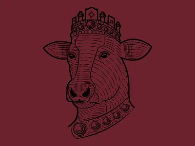 Queen cow animal cow design food illustration king