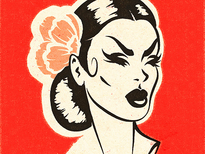 Dina burlesque illustration pinup pinup girl retro retro illustration vintage vintage illustration