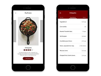 Daily UI 040 - Recipe 040 daily ui interface mobile recipe