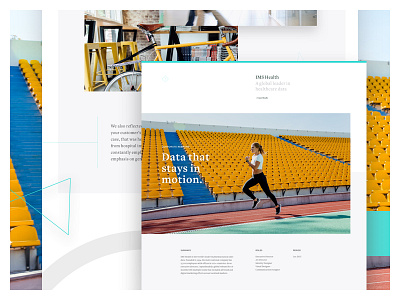 Case Study: IMS Health athletics branding case study data design health healthcare pharma sports teal visual woman