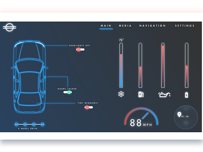 Car Interface adobe xd app car concept daily ui interface ui ux