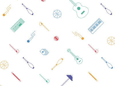 Asana Talent Pattern icons illustration line objects