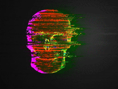 Skull Glitch 3d after effects animation gif glitch loop motion graphic psychedelic skeleton skull trippy