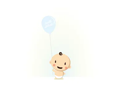 It's a boy! baby baloon boy character cure newborn