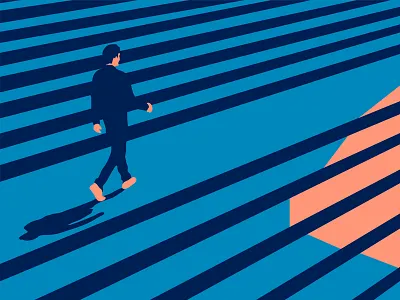 Walking D illustration jcimagination lines minimal minimalistic popart poster vector art walking