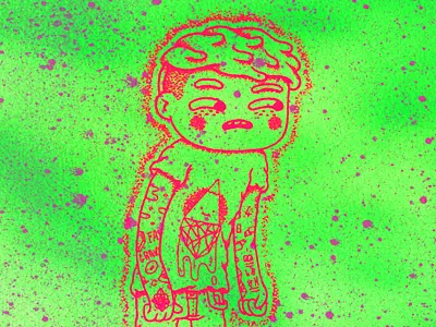 ✨☄️👽☄️✨ Lost in the Surroundings ✨☄️👽☄️✨ aerosol arthurplateau character cute design illustration lost screenprint silkscreen surroundings