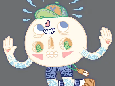 💠🐇💀🐇💠 Flying Skullhead 💠🐇💀🐇💠 arthur arthurplateau character cute design illustration kawaii plateau skull