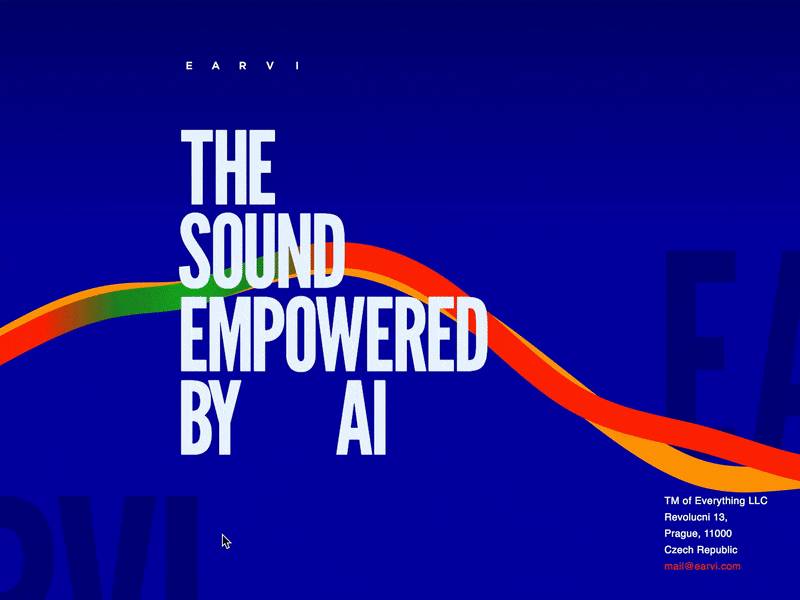 EARVI teaser website ai audio music sound soundwave svg visualisation wave web webgl