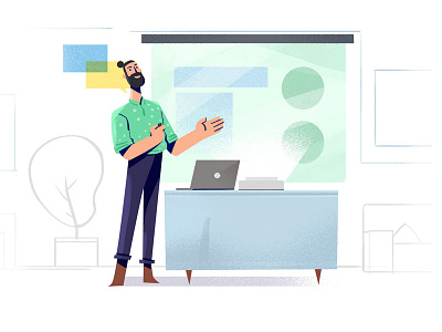 presentation charcters concept doodle illustration inappillustration sketch spotillustration ui