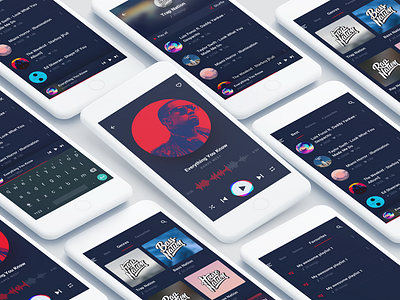 Music App UI Design [Dark Theme] app dark design music sketch ui ux