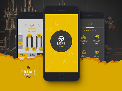 Prague tourist taxi app app concept design mobile taxi tourist ui