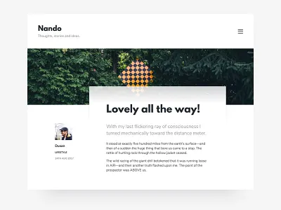 Nando - Minimal Blogging Theme blog bloggers blogging ghost minimal simple theme
