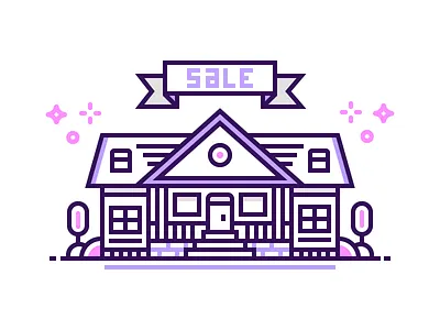 Sell House architecture home house illustration real estate sale yard