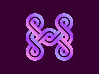H Logo - Infinity Looping. design h infinity letter lettering line lines logo loop overlap smart wired