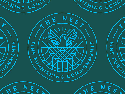 the Nest Stamp badge design illustration monoline stamp