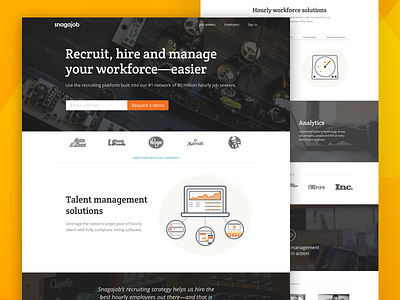 Talent management solutions landing page design illustration landing layout motion ui ux web