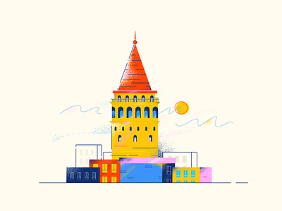 Galata build city galata illustration istanbul vector