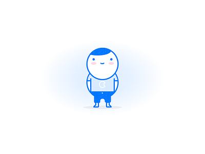 Buddy illustration blue buddy character illustration line