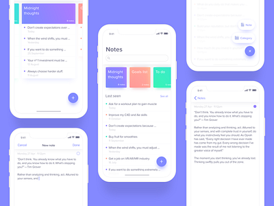 Notes App aesthetic clean design interface ios11 iphone iphonex notes purple visual