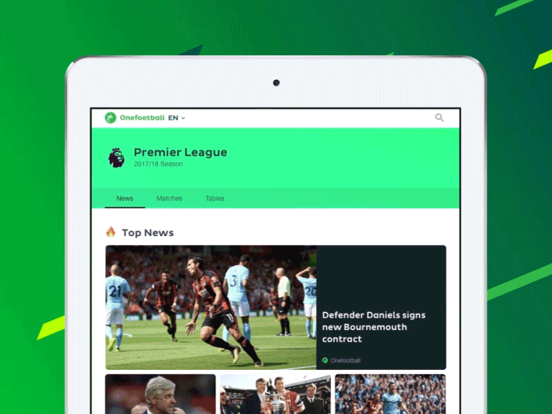 WIP Header football green html morph origami prototype resize responsive scroll sticky header web