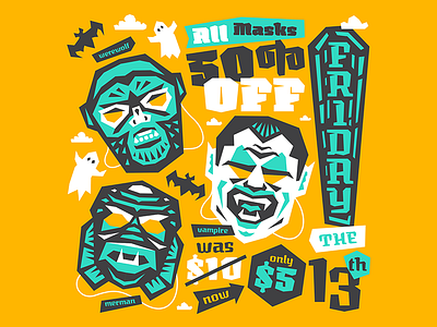 Muskeg X Kendrick Kidd — Mask Sale design font illustration layout losttype muskeg typedesign typeface