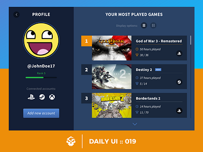 Leaderboard | #dailyui #019 019 dailyui games illustrator leaderboard page profile