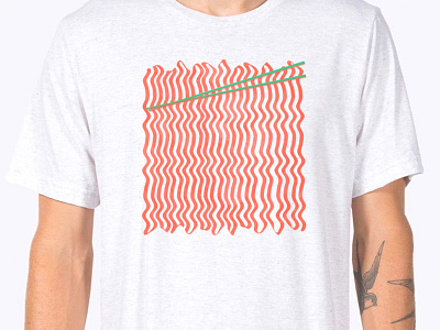 Warp Noodle T apparel asian chopsticks illustration noodles t shirt