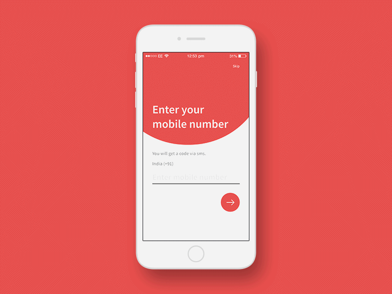 Login Screen - Mobile animation app ios principle sketch ui