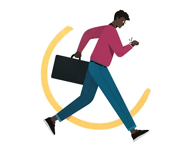 Running Late brazil colors corporate flat illustration sp ui vector