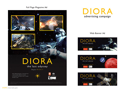 DIORA. Virtual Reality Game advertising campaign design layout space vr