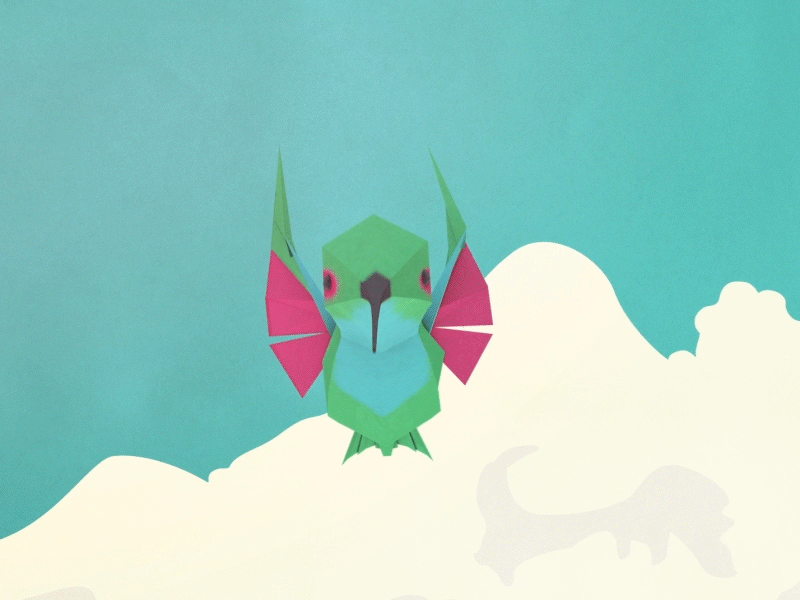 Hummingbird bird c4d cloud fly hummingbird low low poly poly sketch sky toon