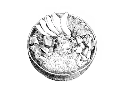 Shrimps bowl pencil ilustration bowl drawing food foodie illustration menu pencil shrimps