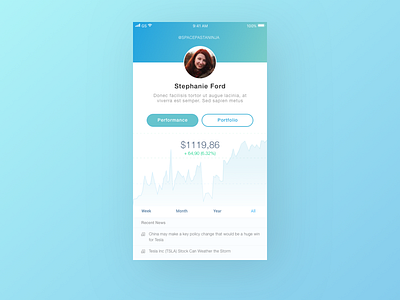 Daily UI Day 6 - Portfolio management setting finance ios mobile setting trade ui