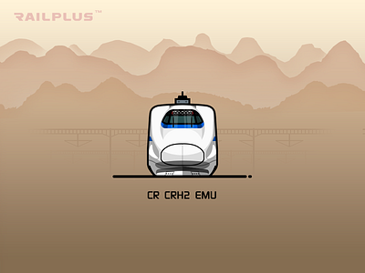 CR CRH2 illustration locomotive rail railway train white yellow