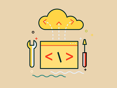 API Gateway api cloud computer design graphic icon tool ui ux vector