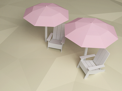 Sugar Beach 3d illustration beach beach chairs blender canada illustration landmark low poly sand sugar beach summer toronto