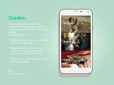 Simple photo three-line UI android app features home list mobile pets published