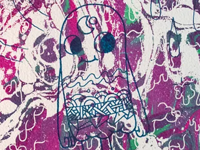 💚💜 Liquid 💜💚 artprint foutain illustration print printmaking screenprint silk silkscreen split