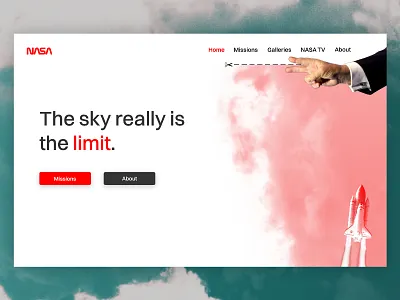 NASA — REDESIGN cloud homepage landing landing page nasa redesign rocket space trump